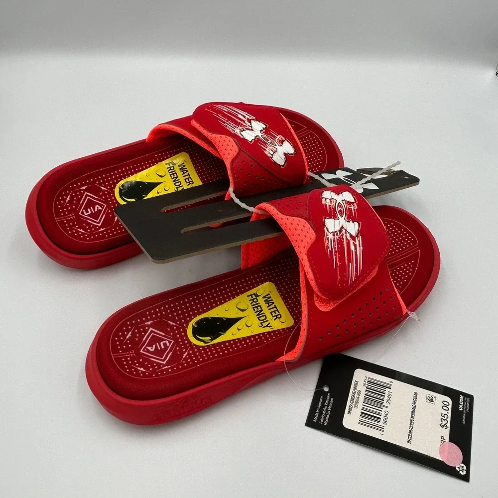 Under Armour Mercenary SL Slides Youth 4 Red New Sandals